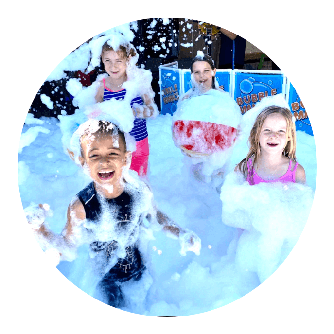 Foam party for children.