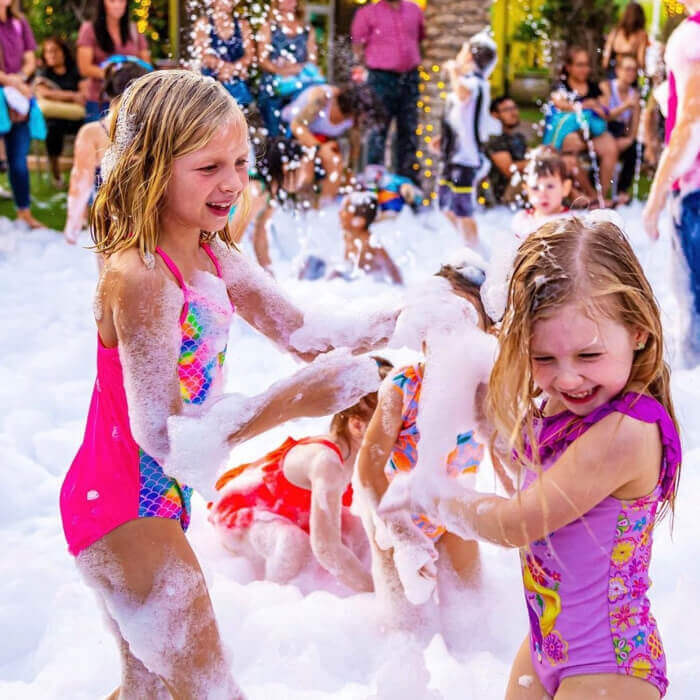 Foam party for kids.